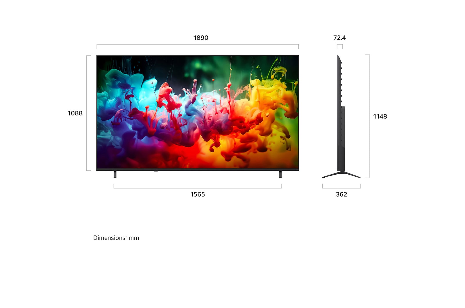 85 inch LG QNED AI QNED72 Mini LED 4K Smart TV 2026